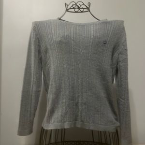Gray cable knit Chase uniform sweater